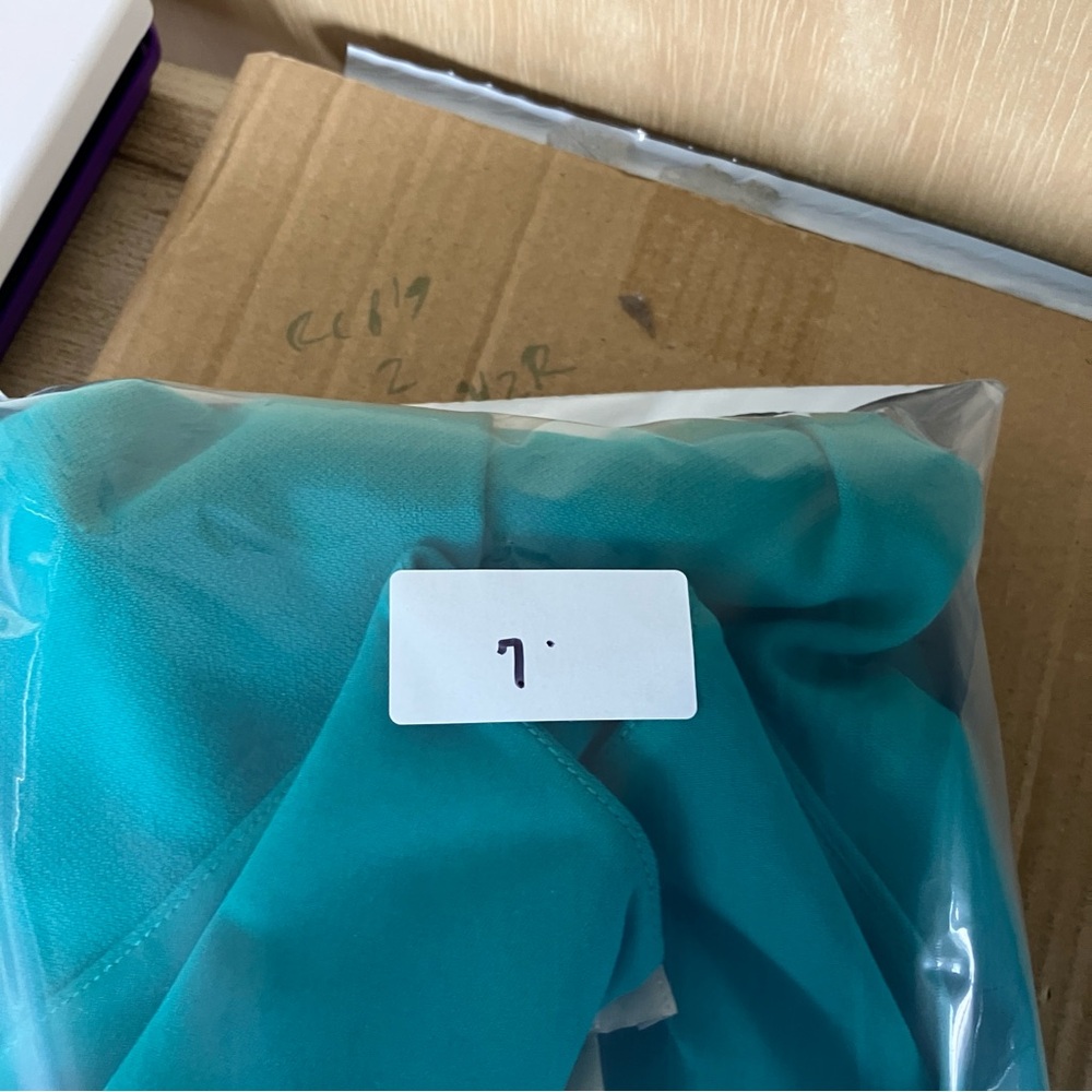 LOFT Teal V-Neck Mini Dress - Picture 5 of 5